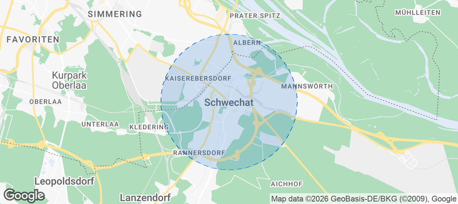Schwechat Airbnb map